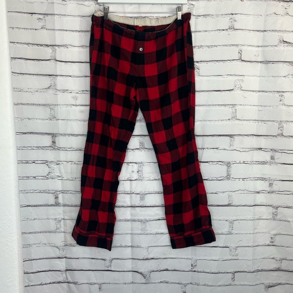J.Crew Red Black Buffalo Plaid Flannel Pajama Pants Men’s Small Cotton Lounge